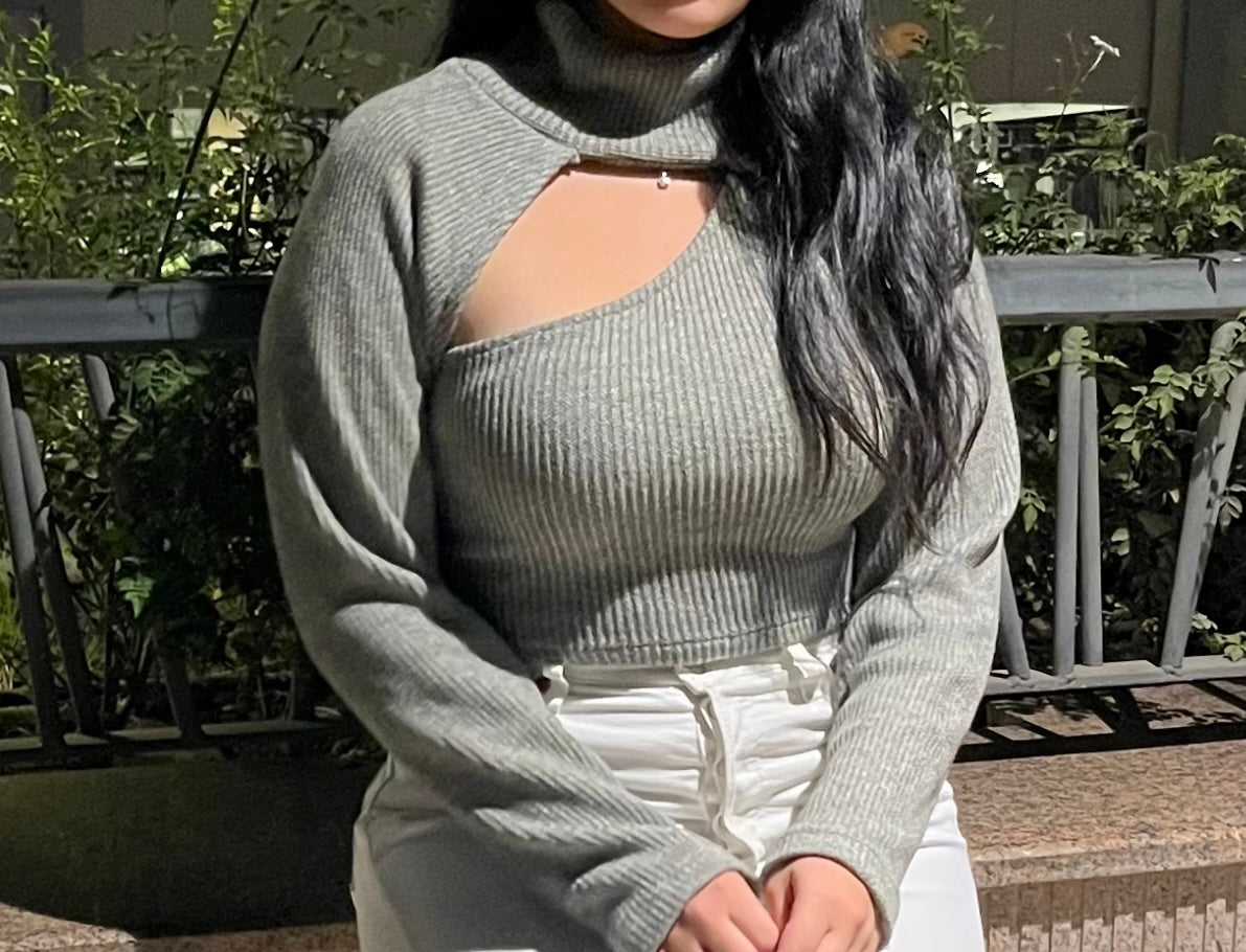 Ribbed Cut-Out Top